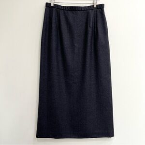 Vintage Pendleton wool midi maxi pencil skirt charcoal gray pockets modest 12